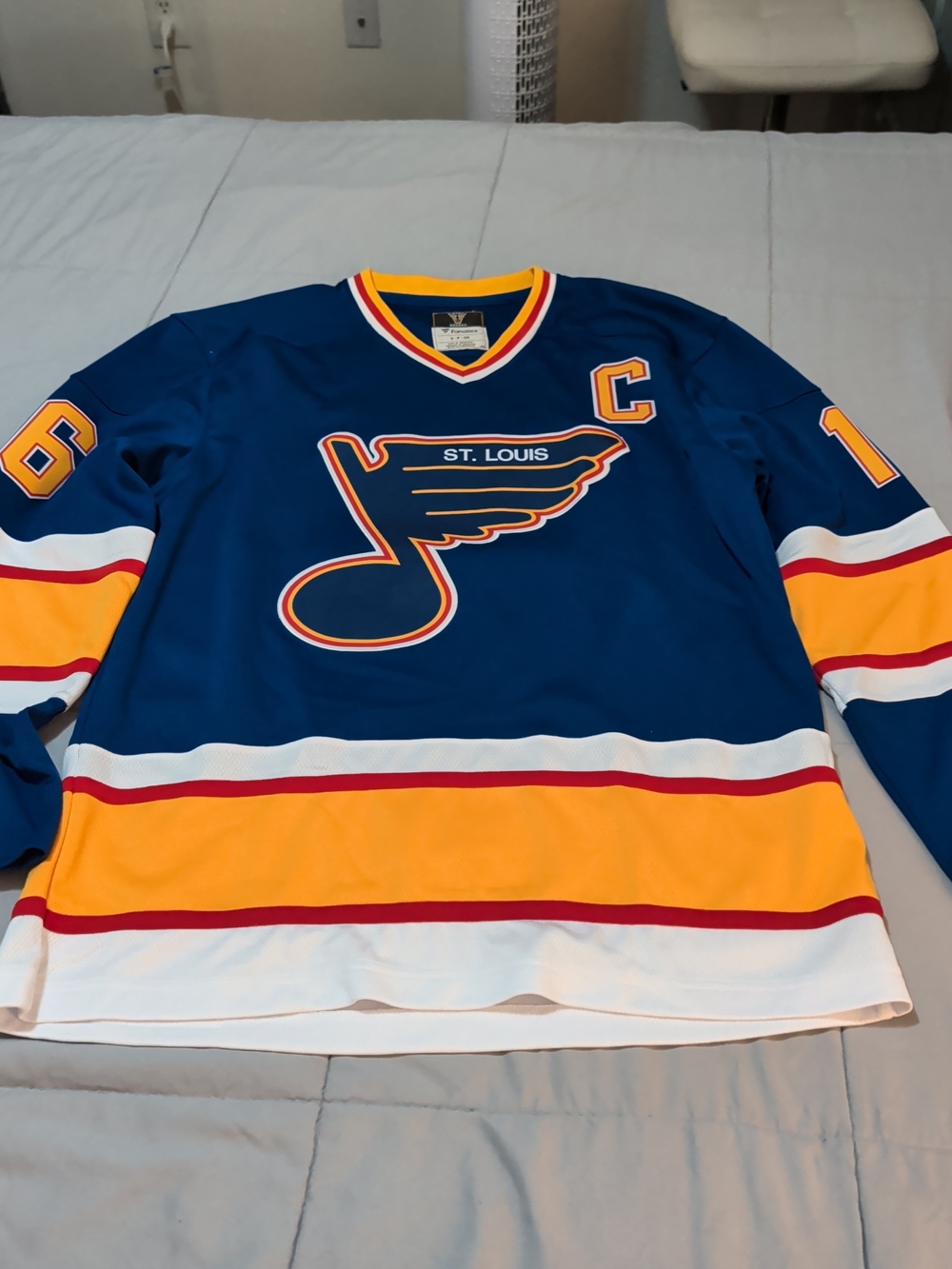 Fanatics St. Louis Blue and Yellow Hockey Jersey with Captain Patch